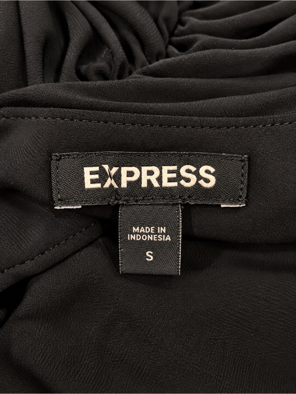 Express Black Ruched Deep V-Neck Top - Picture 6 of 6
